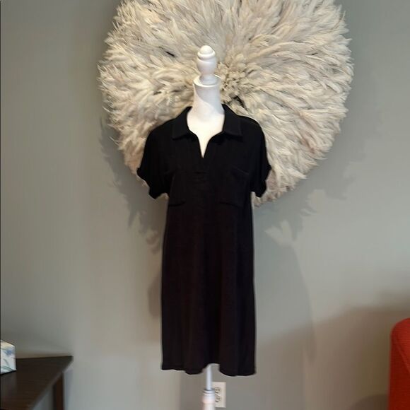 Vilebrequin Louve Terry Polo Minidress in Black. Sold out - Picture 1 of 4